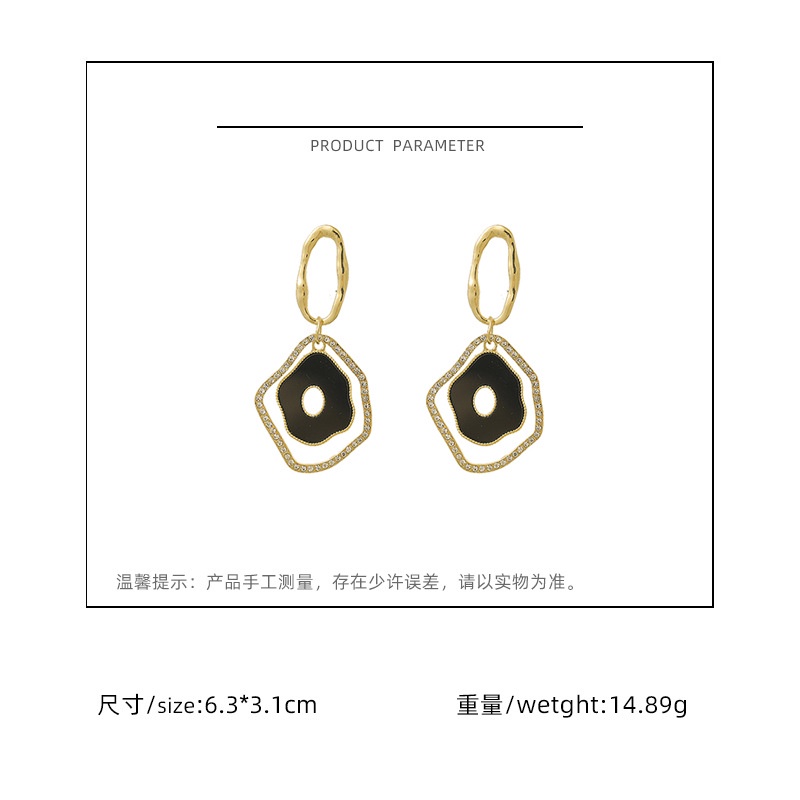 Sterling silver jarum Korea internet influencer stud anting-anting geometris irregular gelinding ant