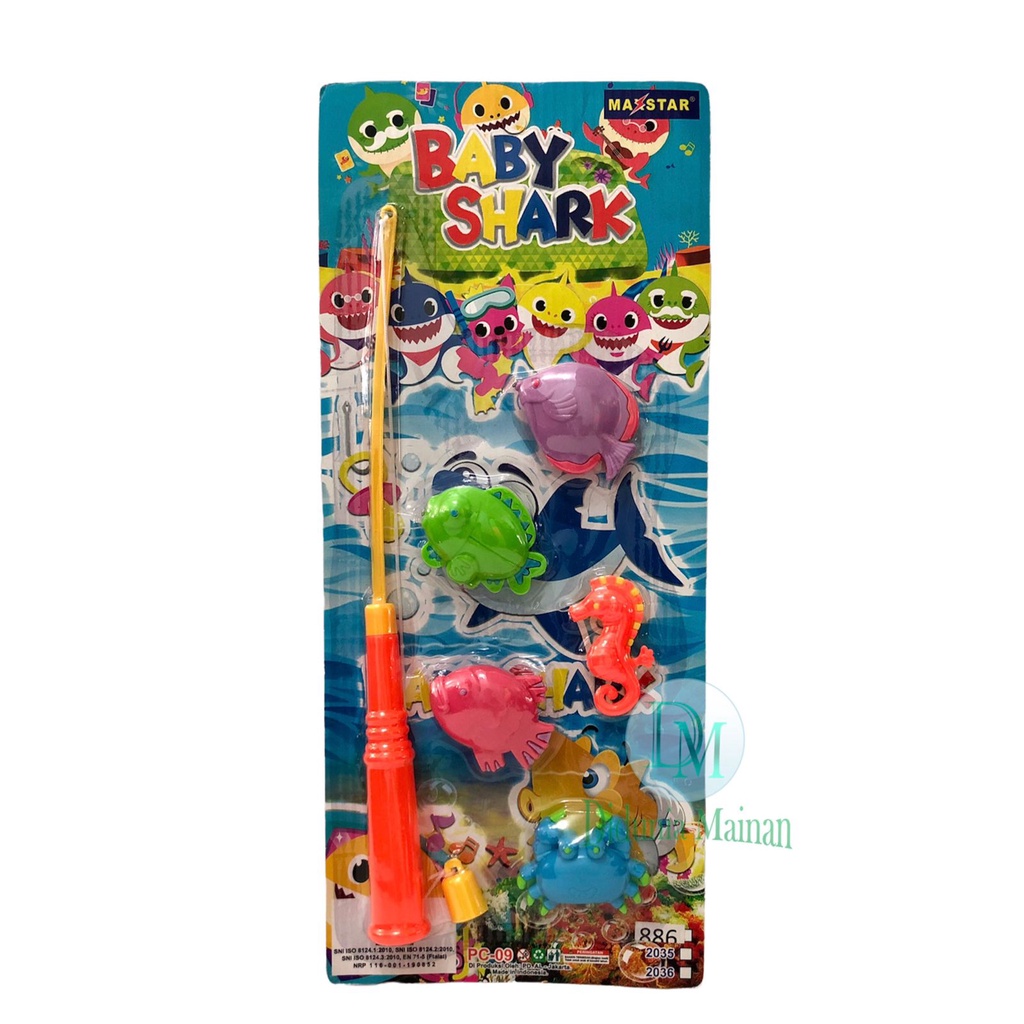 mainan pancing ikan magnet hewan laut fishing game baby shark