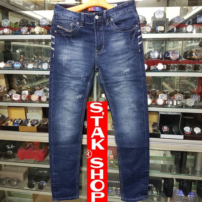 Celana Jeans Pria Ripped Denim Premium Celana Panjang Slimfit Cowok COD U3L original Levis 501 panj