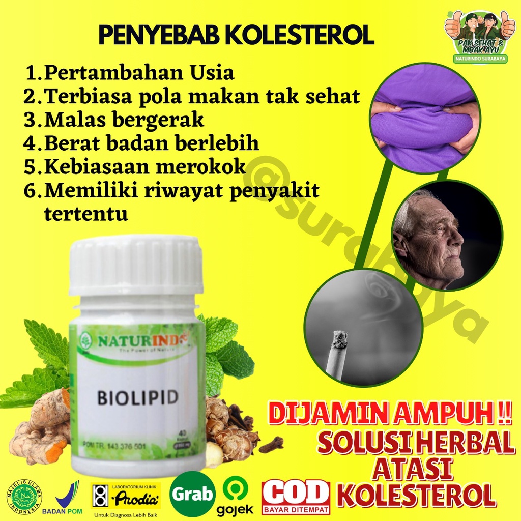 Obat Penurun Kolestrol Kolesterol Tinggi 250 Asam Urat Obat Herbal Penurun Kolestrol Jahat Darah Tinggi Obat Penghancur Lemak Darah Herbal Ampuh Menurunkan Kolesterol Bpom Jamu Kolestrol Stroke Jantung Koroner Tradisional Biolipid Naturindo Surabaya-3