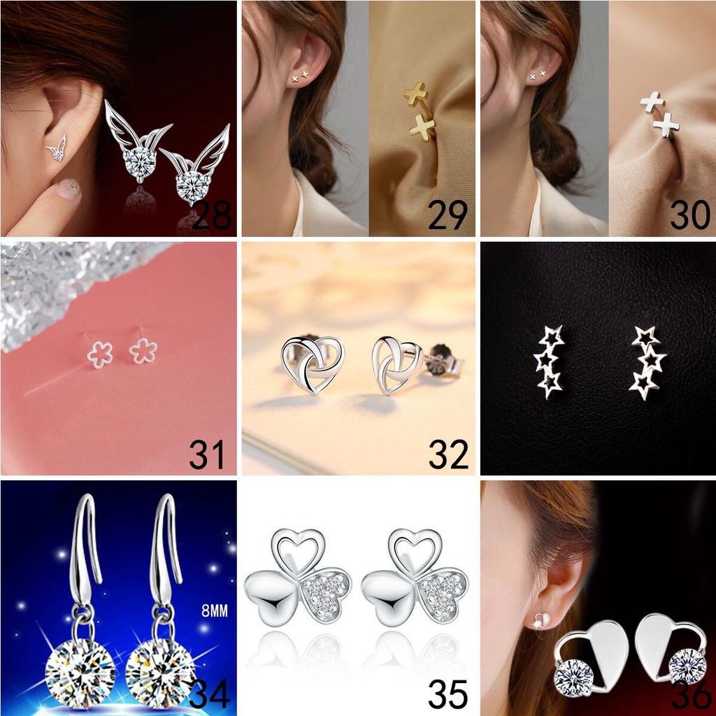 925 anting-anting perak murni, Busana sederhana, Anting-Anting wanita, Perhiasan Fashion Korea, Aksesoris telinga ED002