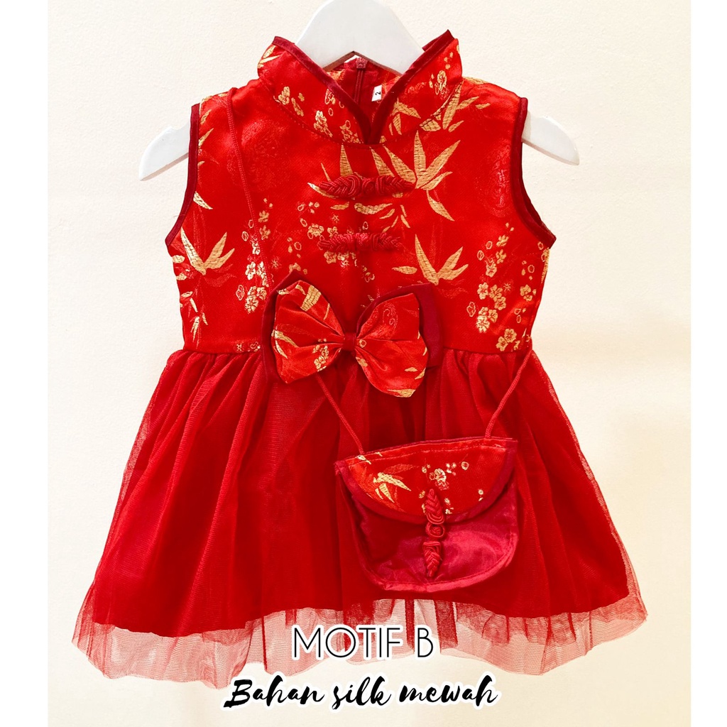 MEWAH dress imlek sangjit premium babeebabyshop dress cheongsam anak dress cheongsam bayi baju imlek anak