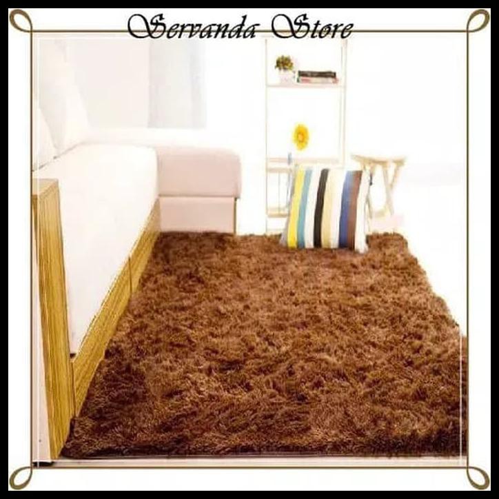 100X160 & 120X200 Karpet Bulu Karpet Lantai Tikar Bulu Tebal - White, 120X200 Cm