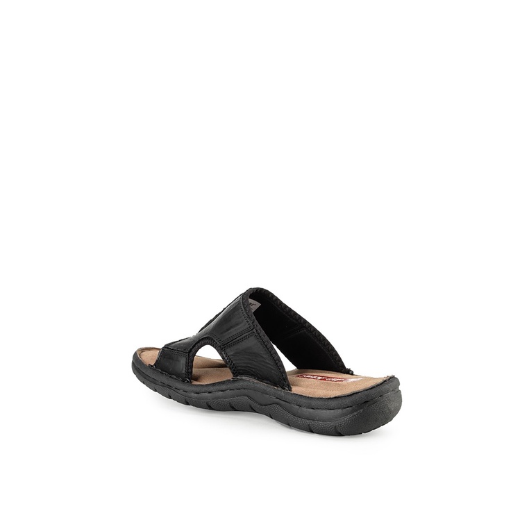 SANDAL CASUAL JIM JOKER PRIA ORIGINAL SLIDE KULIT BRANDED HITAM JJ03