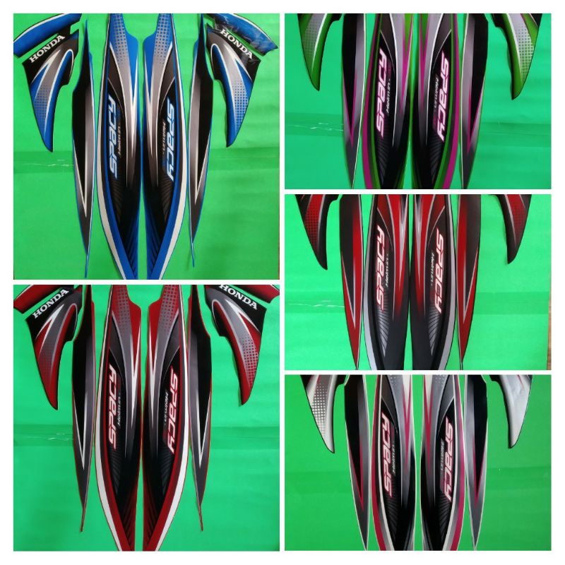 Striping Stiker Lis Body Motor Full Set Honda Spacy FI Helm In 2012 Standar Original Kualitas Terbai
