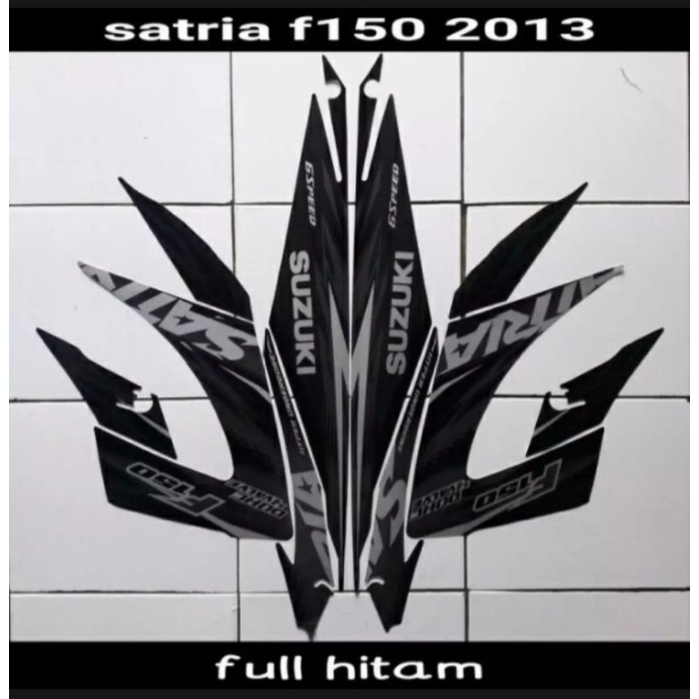STIKER STRIPING LIS BODY SATRIA FU F150 FACELIFT 2013 HITAM ABU STANDAR