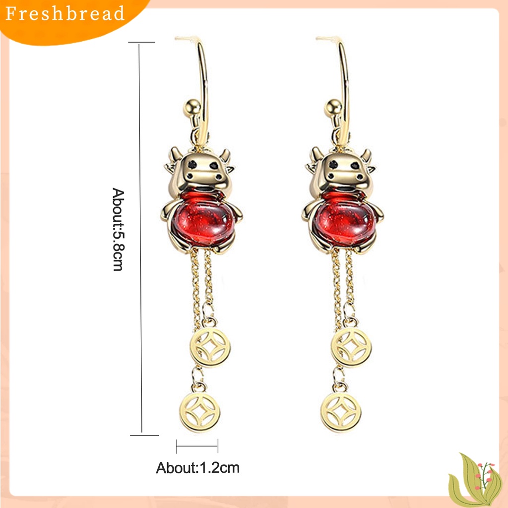 Terlaris 1Pair Earrings Cow Shape Wedding Jewelry Rhinestone Ladies Dangle Earrings for Birthday Pary