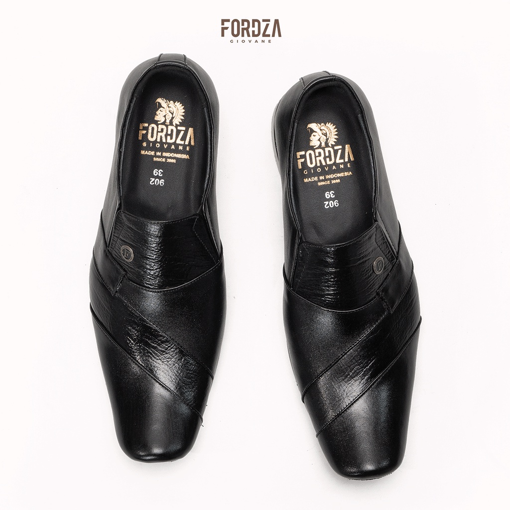 Sepatu Pantofel Pria Kulit Asli Tanpa Tali Original Fordza Untuk Formal Kantor Kerja Pesta 902HT