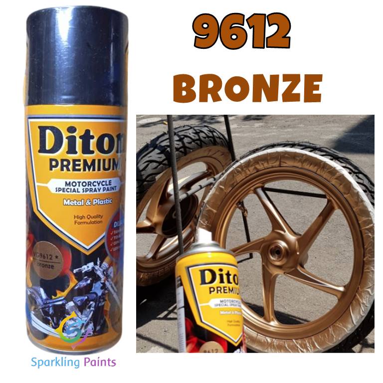 Pilox Diton Premium Bronze 9612 400ml Cat Semprot Warna Perunggu Sepeda Motor Mobil Mesin EP engine velg