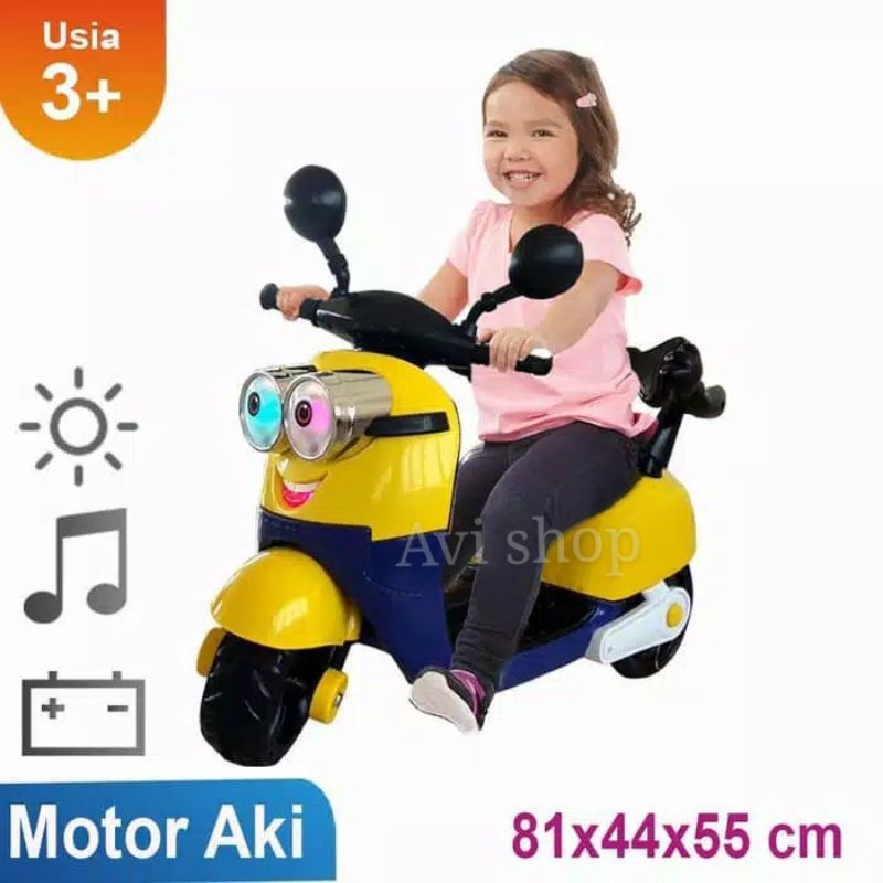 motor aki cas minions anak grab/gosend