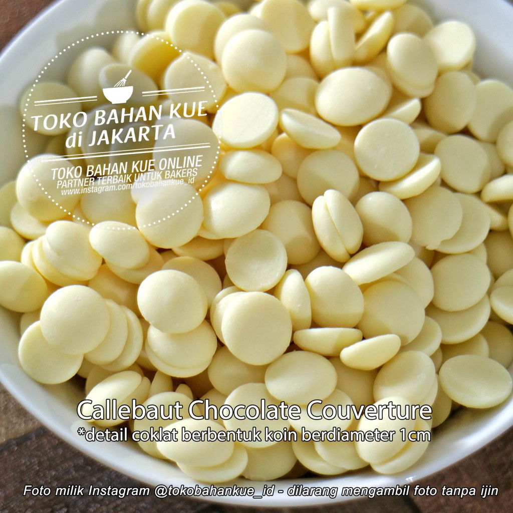 

Callebaut Finest Belgian Chocolate White Callets Putih Coklat 500gram
