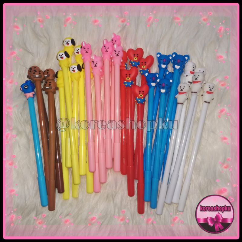 

PENA PULPEN BT21 BTS KPOP PEN COOKY TATA CHIMMY SHOOKY RJ KOYA MANG VAN KOREAN