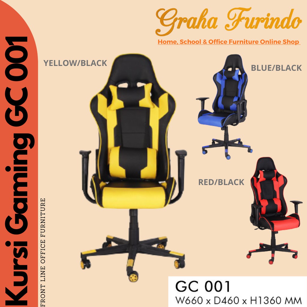 KURSI GAMING CHAIR GC 001 FRONT LINE by OLYMPIC BANGKU GAMER YOUTUBER CONTENT KONTEN CREATOR OFFICE