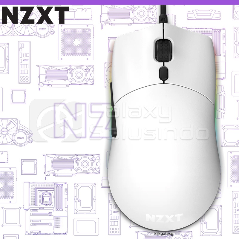 NZXT LIFT Lightweight Ambidextrous Gaming Mouse - White