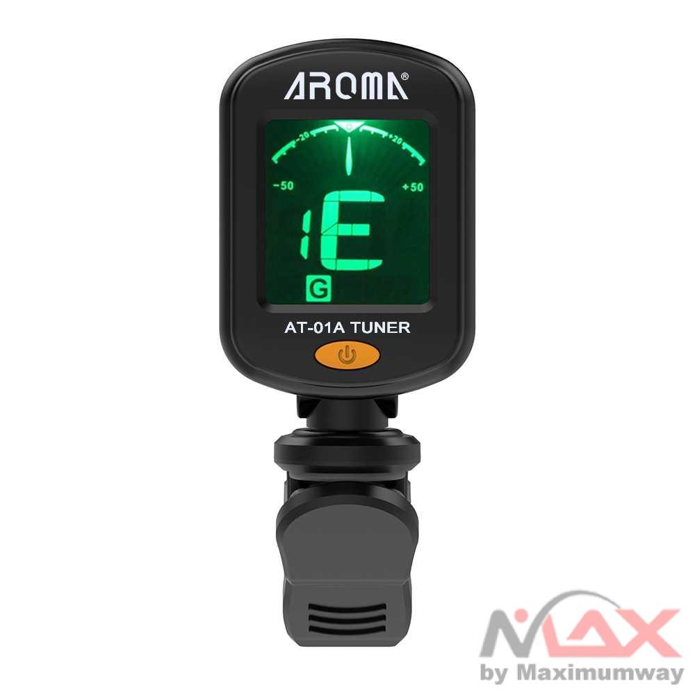 AROMA Tuner Gitar dengan Clip - AT-01A Warna Hitam