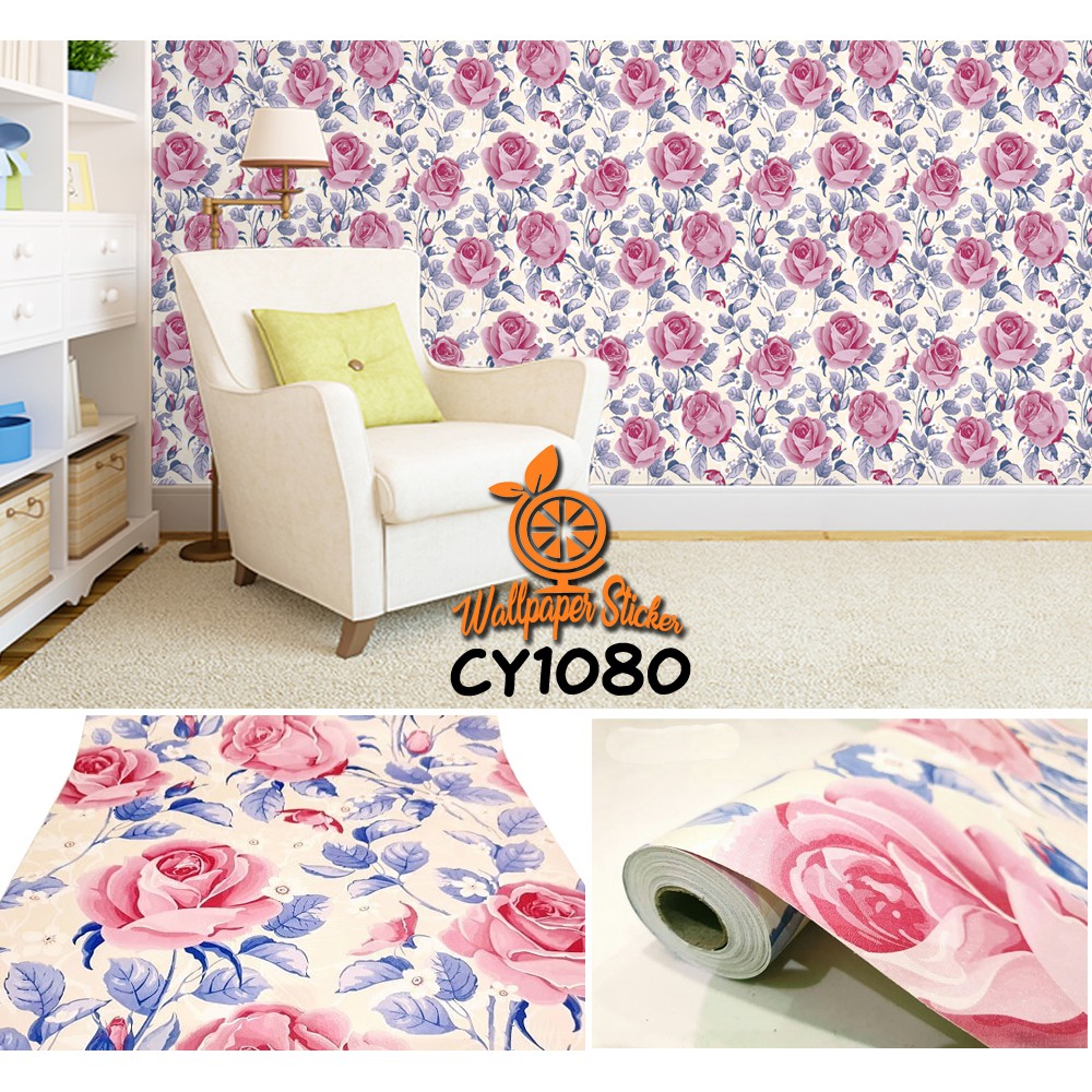 Walpaper Dinding Stiker Wallpaper Sticker bunga Batik Karakter Walpaperdinding Cy1080