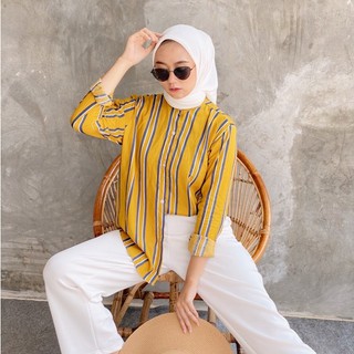 Kemeja Stripe/Naomi Stripe | Shopee Indonesia