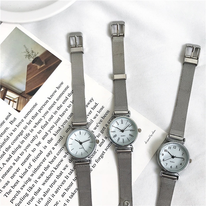 MURMURE.ID | JAM TANGAN WANITA ANALOG TALI STAINLESS STEEL ALA KOREA JAM TANGAN IMPORT FW017-5