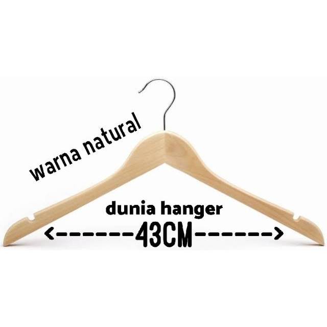 Hanger kayu DEWASA warna natural ( 1 PCS )