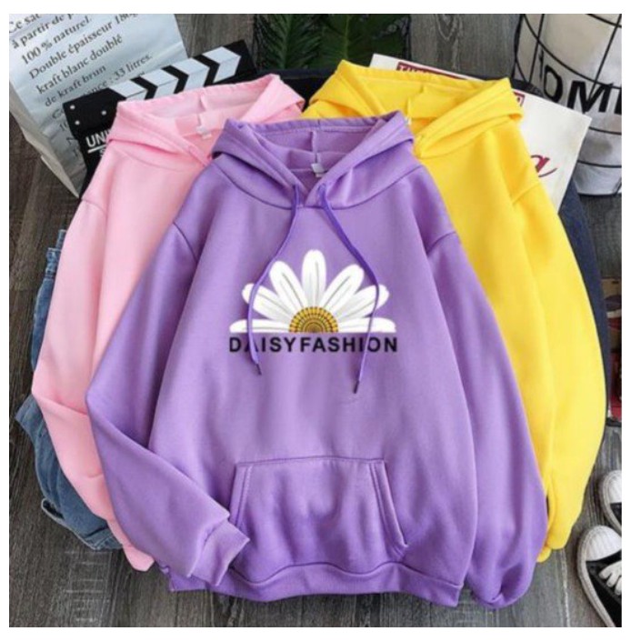 HOODIE WANITA DAISY FASHION FLEECE TEBAL PREMIUM TERBARU,