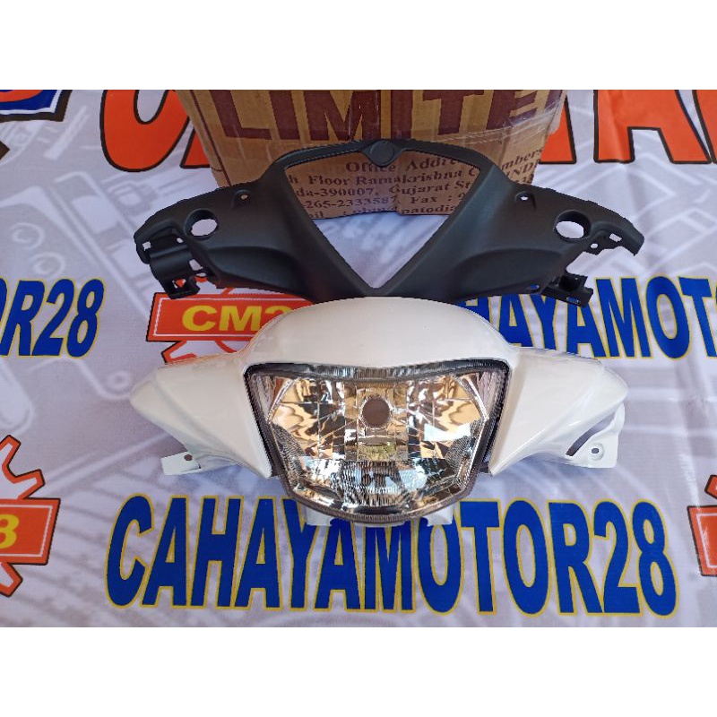 Termurah Body Motor cover headlamp dan reflektor Mio J putih / Mio GT - batok kepala depan belakang 