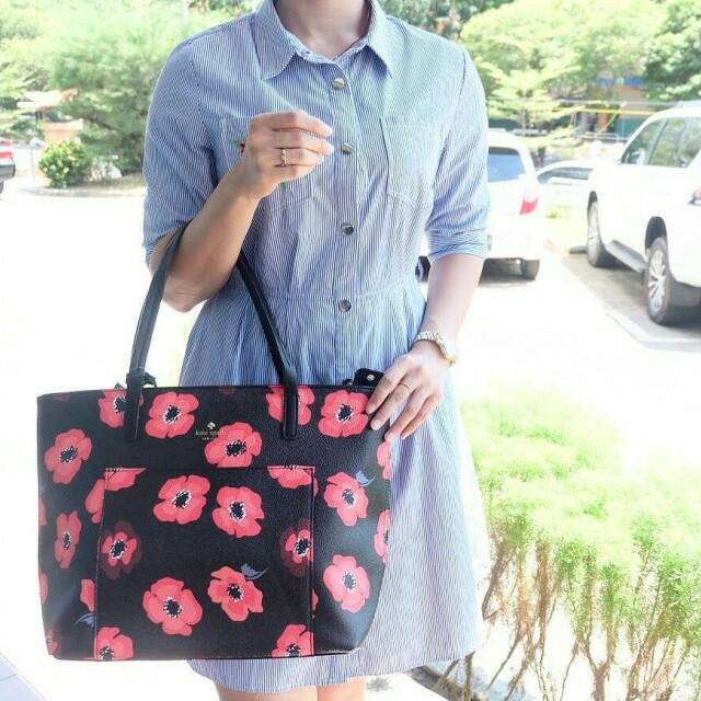 flowery tote bag