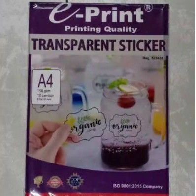 

kertas stiker transparan A4