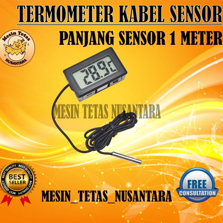 Termometer Dengan Kabel Sensor Mesin Tetas