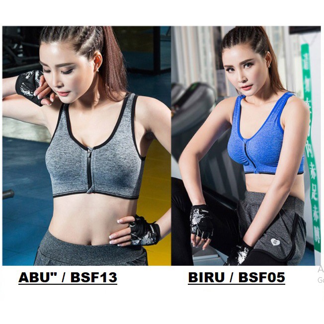 Sport Bra Resleting Depan / Zipper BSF