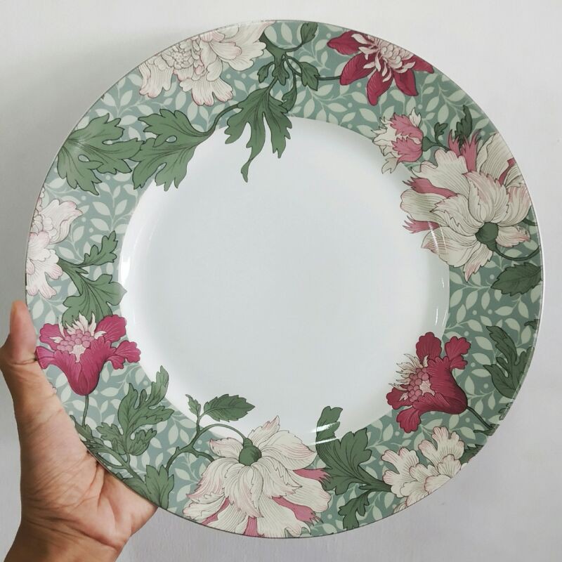 FLOWER DINNER PLATE PIRING KERAMIK HIAS SANGO CANTIK MOTIF BUNGA KEBUN GARDEN PIRING SAJI