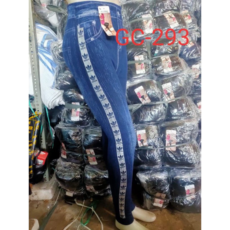 celana legging dewasa atau remaja motif adidas biru