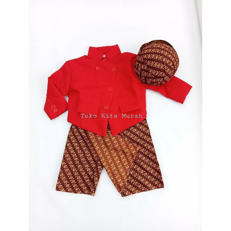 Termurah‼️Baju Beskap Bayi Laki Laki - Setelan baju adat anak laki laki  - Setelan Baju jawa anak laki laki  | beskap anak | lurik anak // baju adat anak // tedak siten