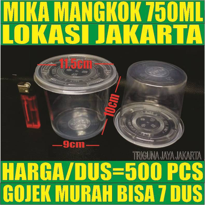 Mangkok Mika 750ml Per  Dus  Isi  500pcs Body N Tutup Bowl 