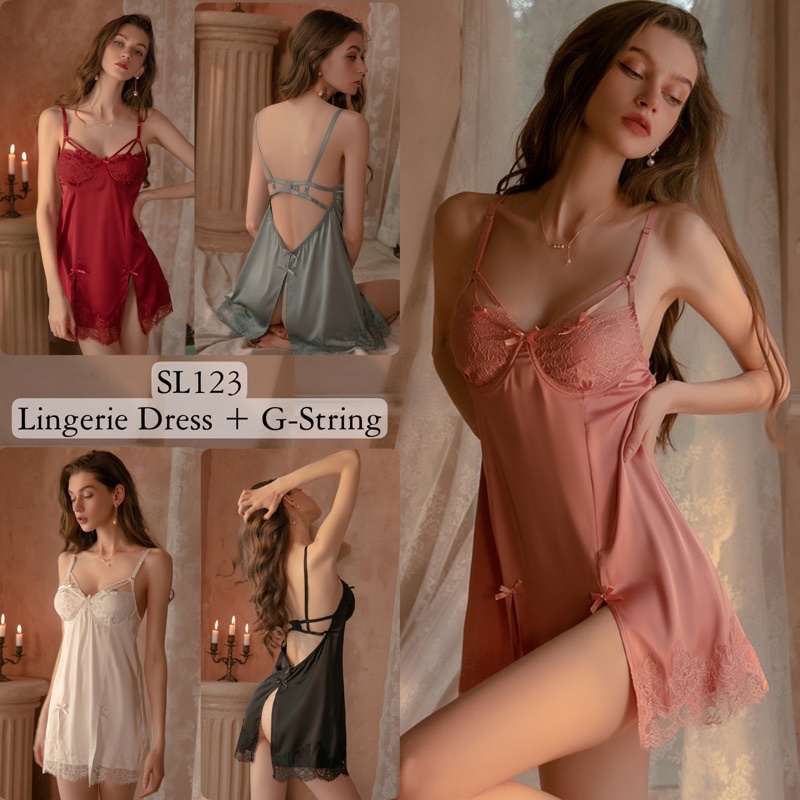 Lingerie Sexy Baju Tidur Sexy Wanita Bahan Satin Import / Lingerie Sexy Baju Sexy Wanita / Seserahan 123