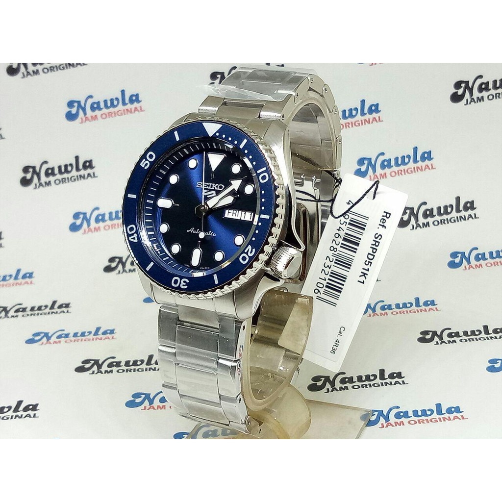 Seiko 5 Sports SRPD51K1 Automatic Blue Dial - Jam Tangan Pria SRPD51