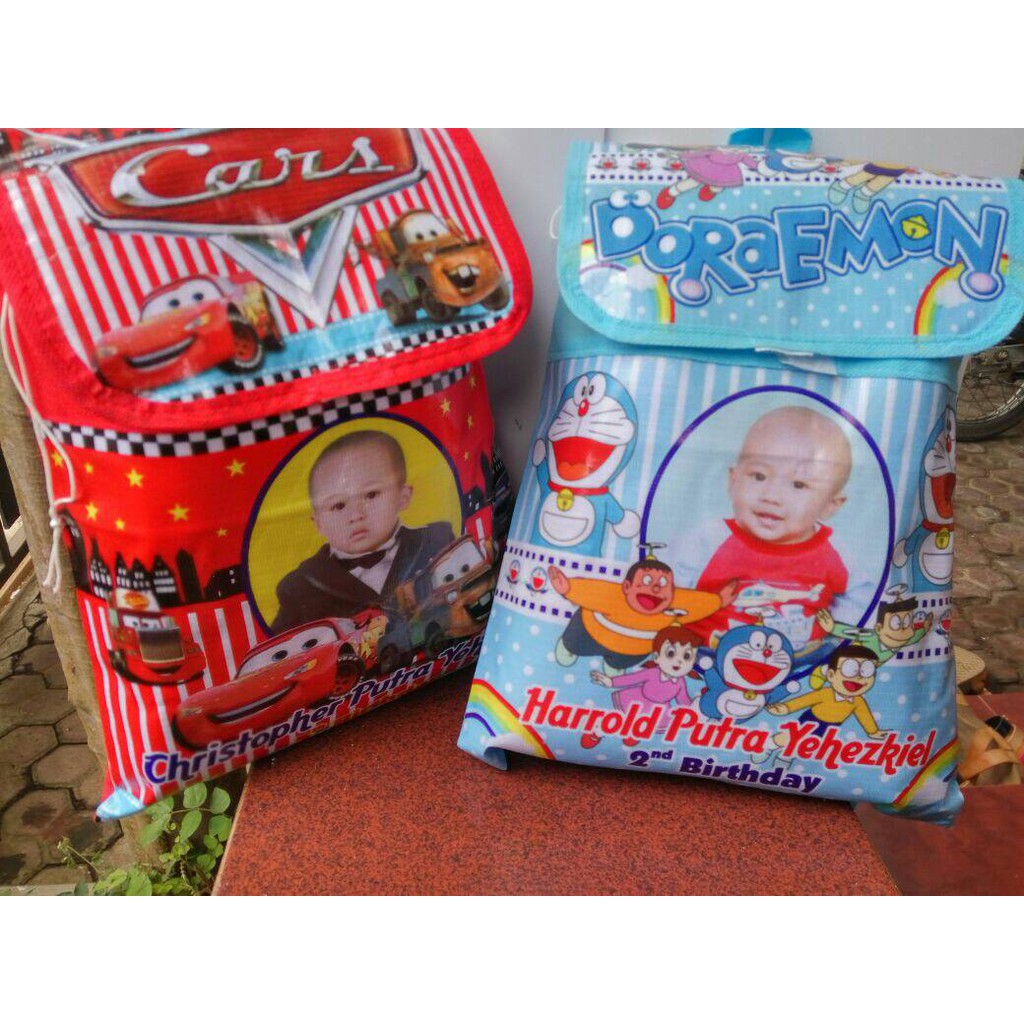 TAS SPUNBOND RANSEL FP CUSTOM souvenir ulang tahun anak goodie bag goody harga murah party supplies-1