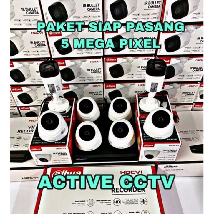 PAKET 5MP KAMERA CCTV DAHUA 8 CAMERA 8 CH CHANNEL