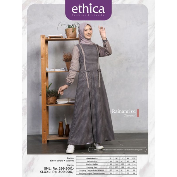 Ethica RAINAMI 01 carcoal gamis ORIGINAL