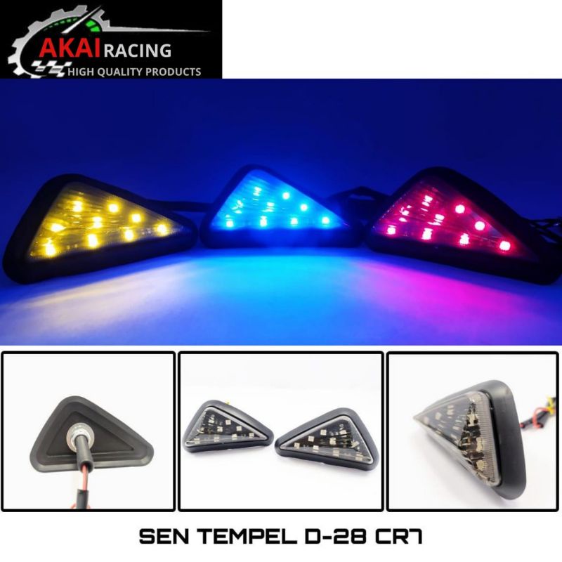 Sen Tempel Lampu Sen LED Segitiga Universal R15/Cbr150r/GSX/Ninja/R25 & Motor