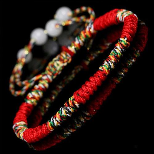 Gelang Tali Kepang Manik-Manik Warna-Warni Gaya Bohemian Korea Untuk Wanita