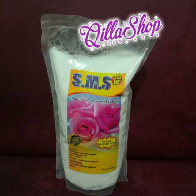 PAKET 3 PCS REFILL PINK PEWANGI DAN PELICIN PAKAIAN FRES SMS SUPER LAUNDRY BY SMS