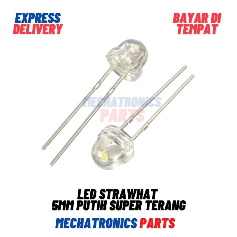 [DSP-9049] LED STRAWHAT 5MM WHITE STRAW HAT LAMPU LED TOPI PUTIH SUPER TERANG