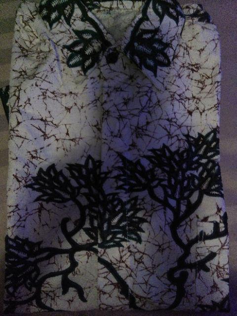022 Zahira Batik Hrb026 Kenongo Hem Kemeja Batik Pria Lengan Pendek  Katun Primis Halus M L Xl