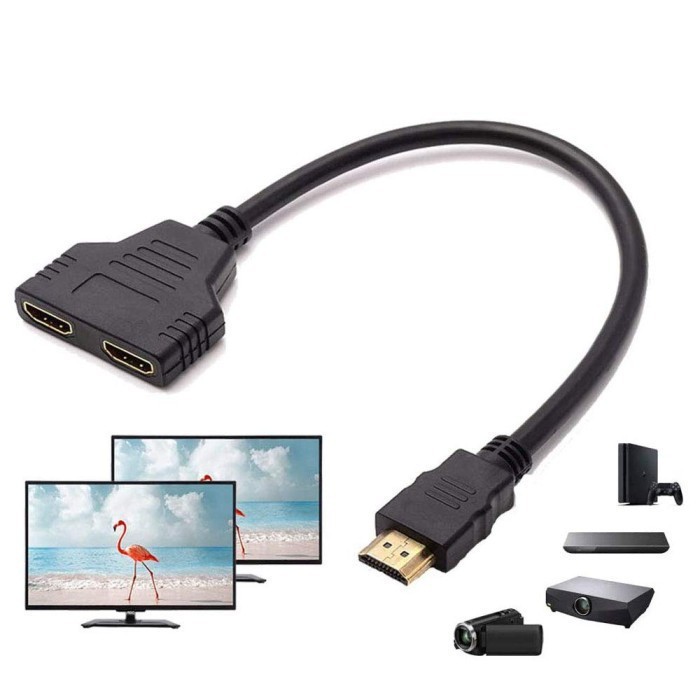 Kabel HDMI Cabang  1Male 2 Female