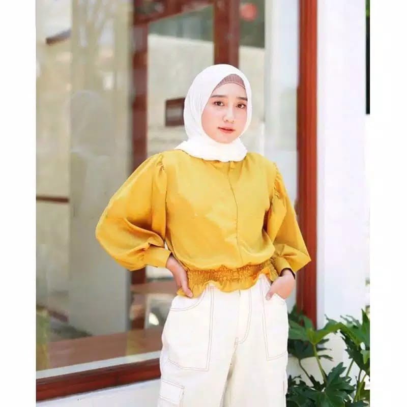 BEFAST - ZFF OOTD Blouse TAMIE / Katlina Blouse (LD 104,P 52) / Blouse Terbaru / Pakaian Kekinian Remaja Wanita / Blouse Lengan Balon Panjang / Fashion Wanita Casual / Blouse Polos Formal / Terlaris