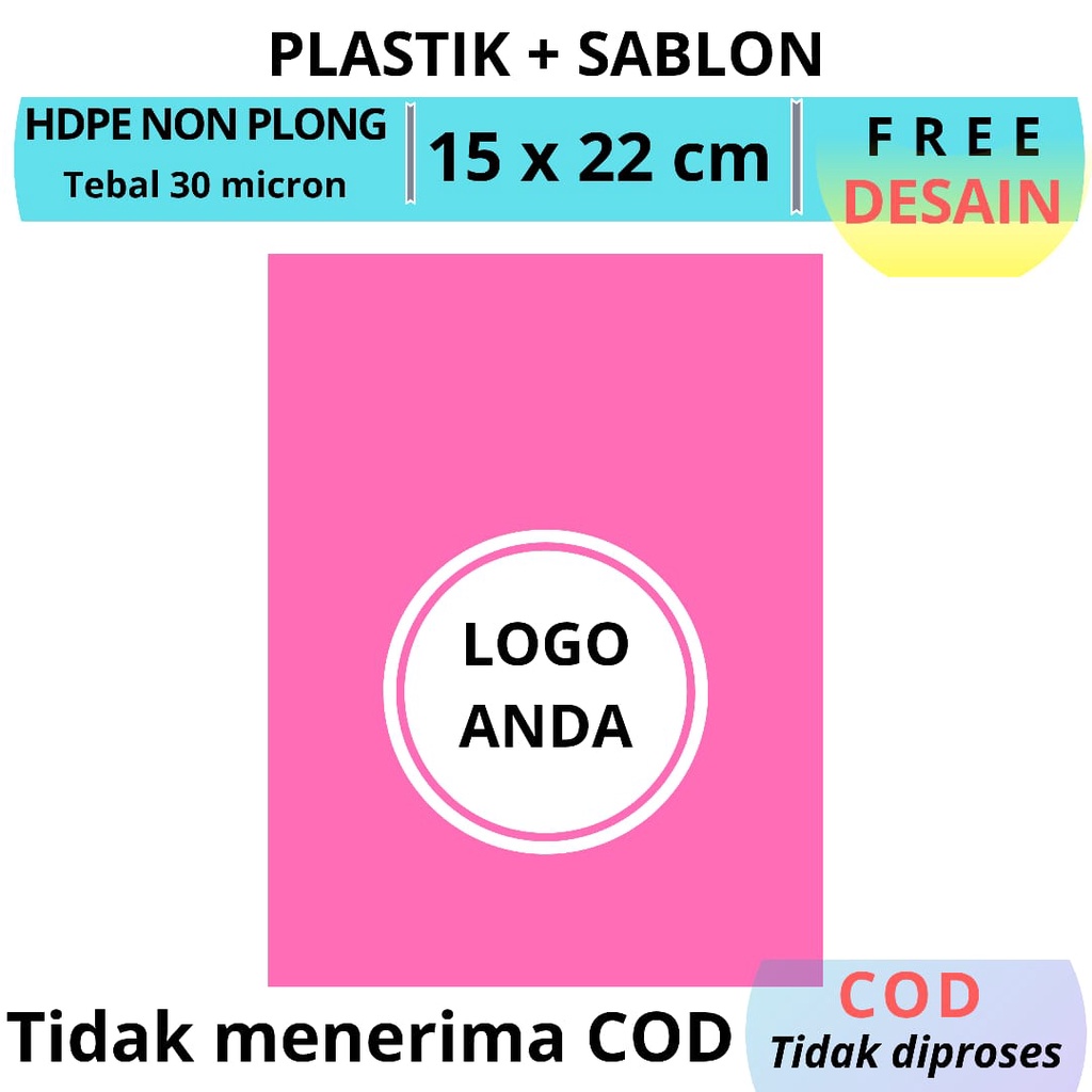 Sablon plastik packing Uk.15x22 cmsablon plastik olshopsablon plastik shopping bagsablon plastik