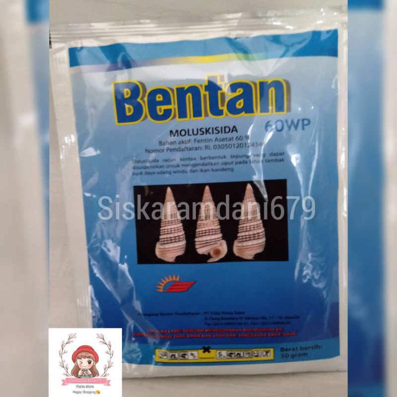 BENTAN 60WP 50GRAM OBAT KEONG/SIPUT