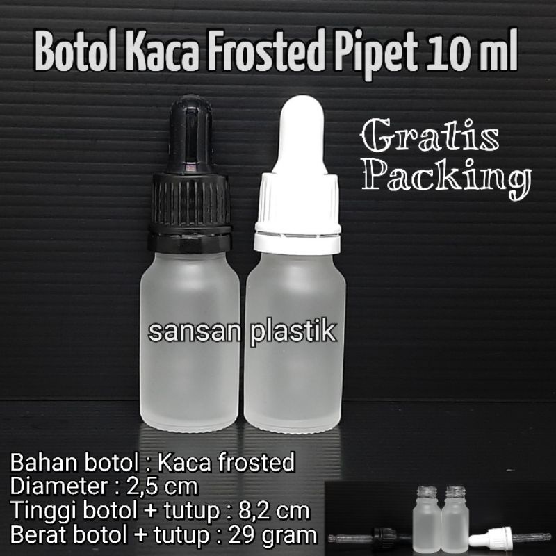 Botol Kaca pipet 10ml Frosted / Botol pipet 10ml kaca clear frosted