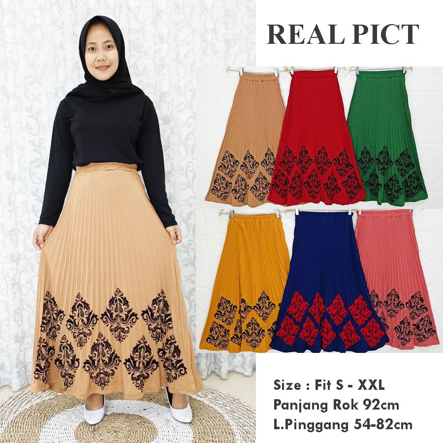 ROK PLISKET KOMBINASI BLUDRU BAWAH BAGUS GL FASHION