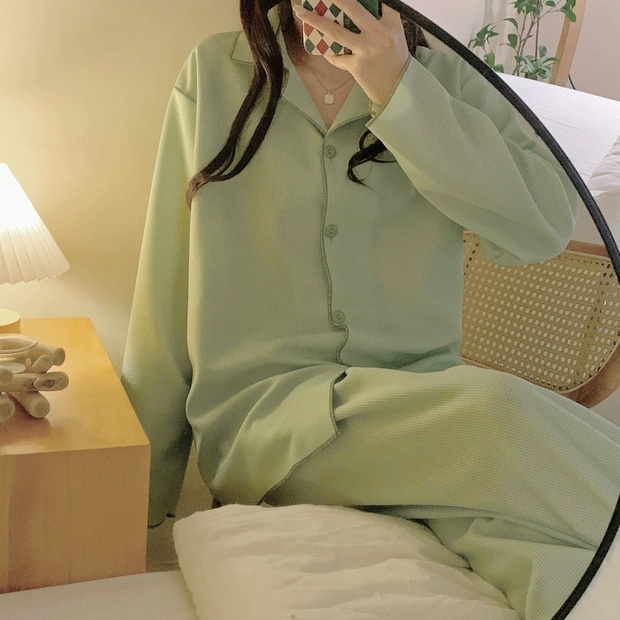 BAJU TIDUR WANITA SETELAN BAJU TIDUR WANITA BAJU TIDUR PIYAMA BAJU TIDUR WANITA DEWASA PAKAIAN TIDUR WANITA BAJU TIDUR WANITA LENGAN PANJANG PIYAMA BAJU TIDUR MURAH PIYAMA PANJANG PIYAMA LENGAN PANJANG BAJU TIDUR KOREA PIYAMA KOREA SENA SLEEPWEAR HIJAU-6